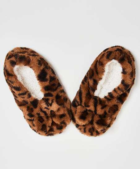 Ballerines Leopard, Brun