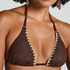 Triangel bikinitop crochet, Bruin