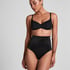 String taille haute avec gaine sculptante en dentelle scuba, Noir