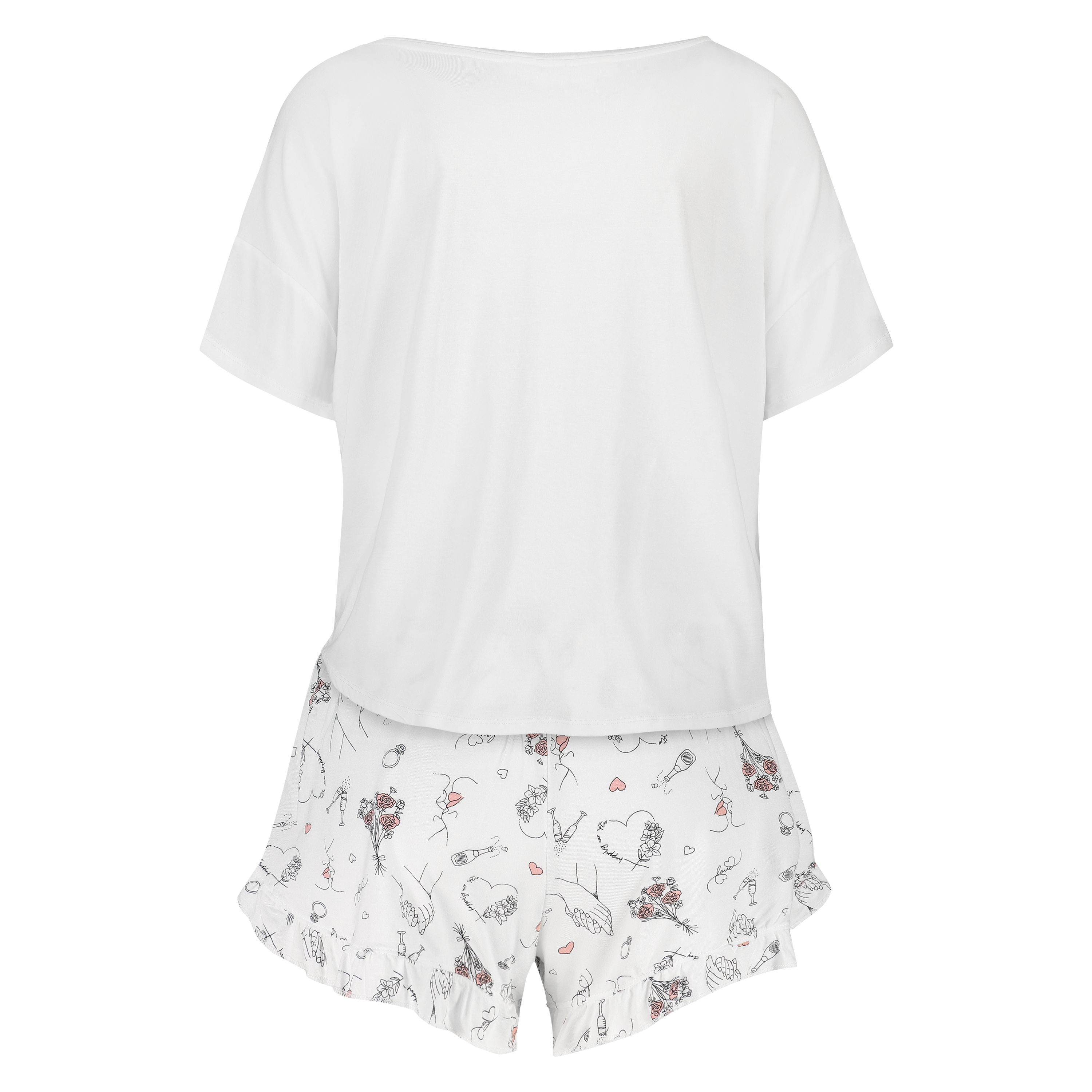 Korte Pyjama set Bridal, Wit, main