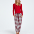 Petite Pyjamabroek Twill Check, Rood