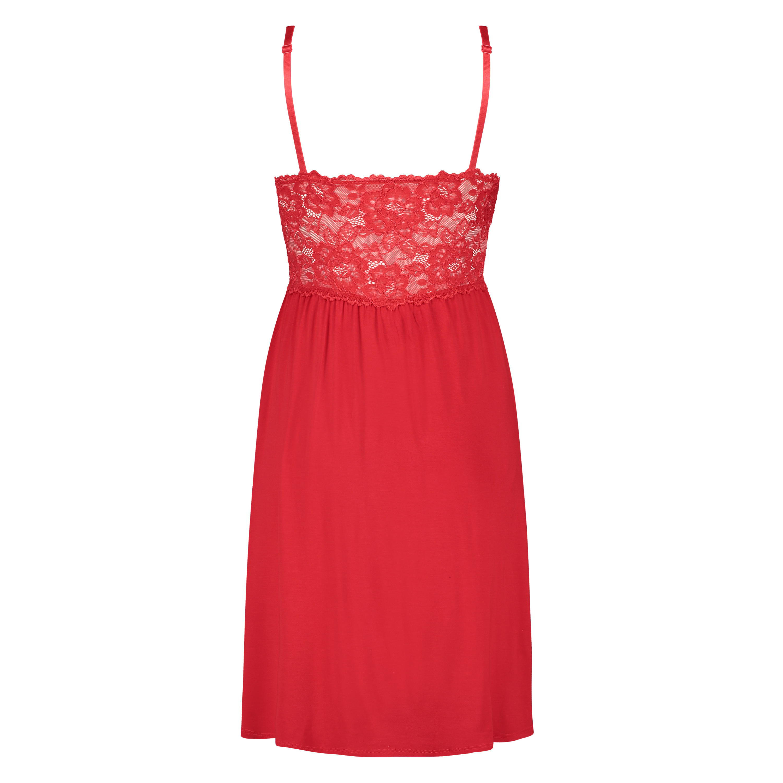 Slipdress Modal lace, Rood, main