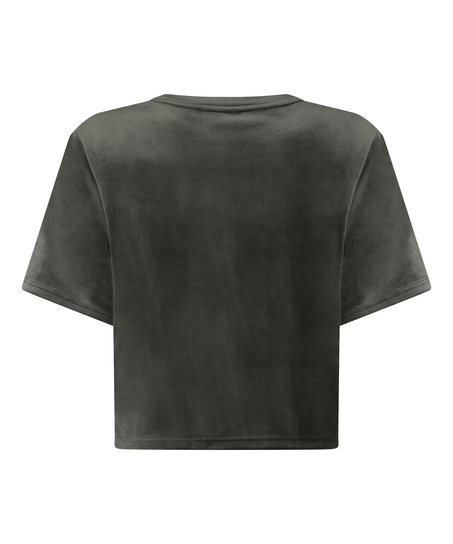 Top Velours Pocket, Groen