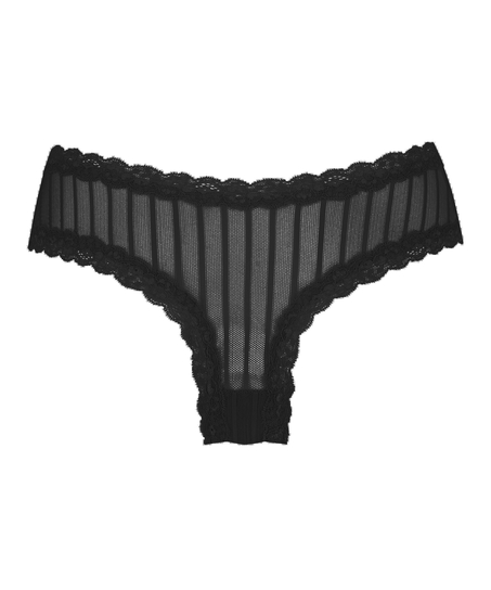 Slip br&eacute;silien V-shape mesh, Noir