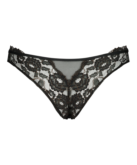 Hoog uitgesneden brazilian Chloe, Zwart