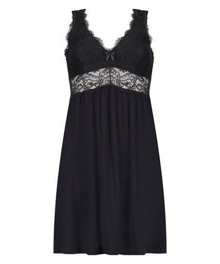 Slipdress Nora Lace, Zwart