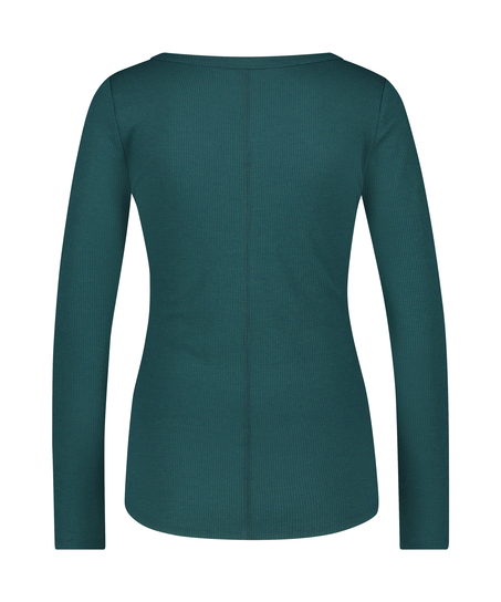 Pyjamatop lange mouwen, Blauw