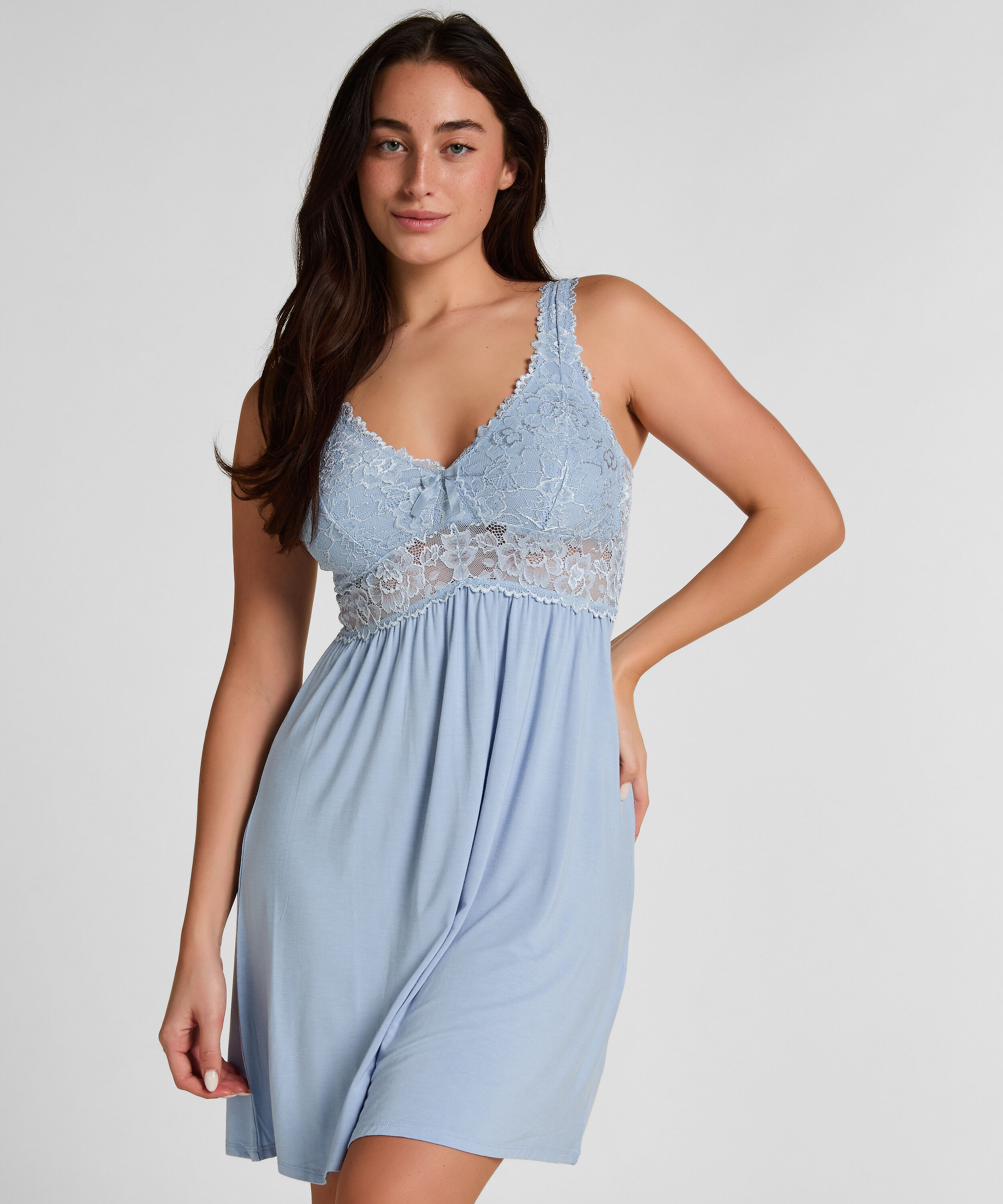 Slipdress Nora Lace, Blauw