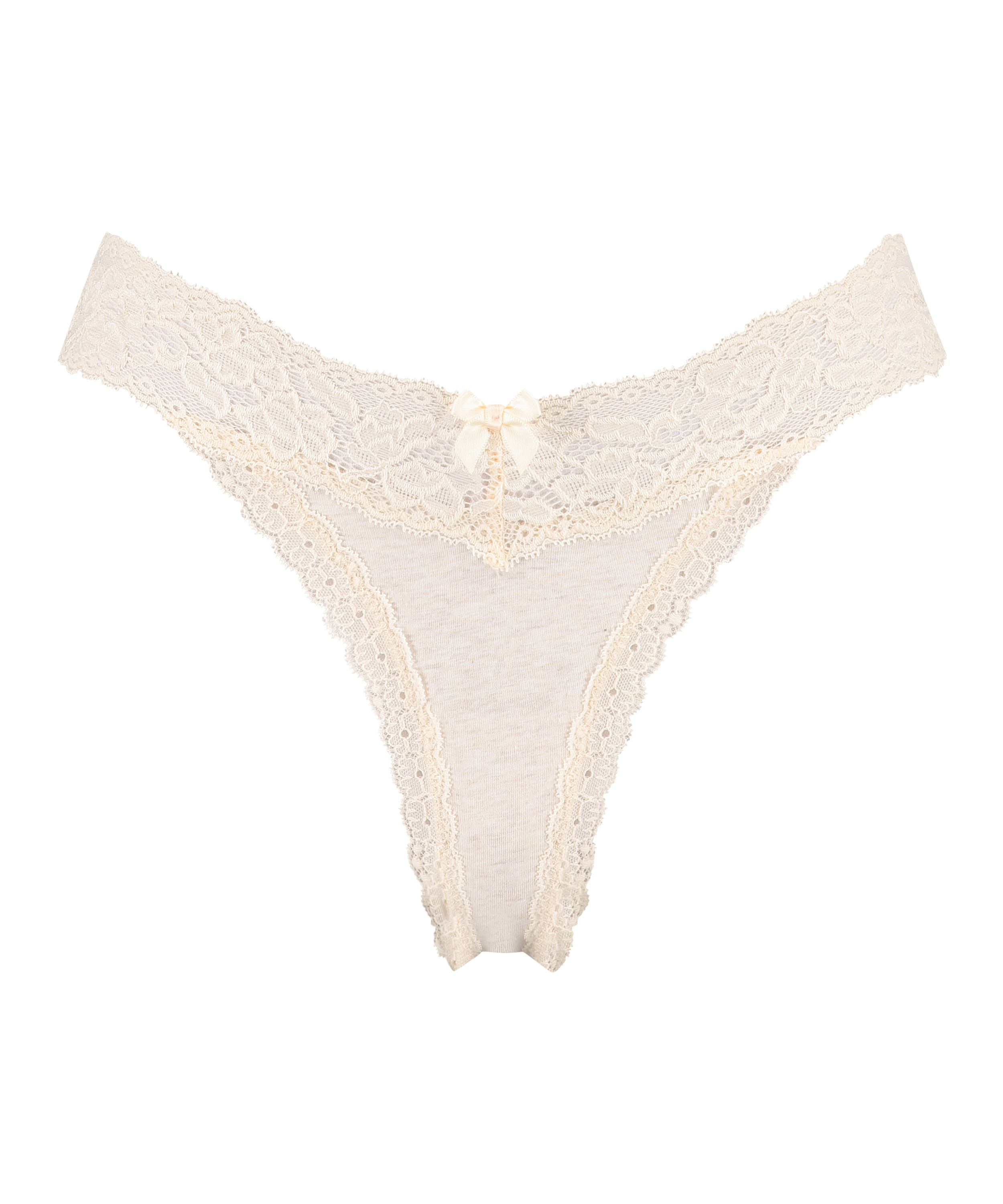 String taille extra basse en coton, Beige, main