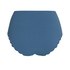 Scallop Bikinibroekje met Hoge Taille, Blauw