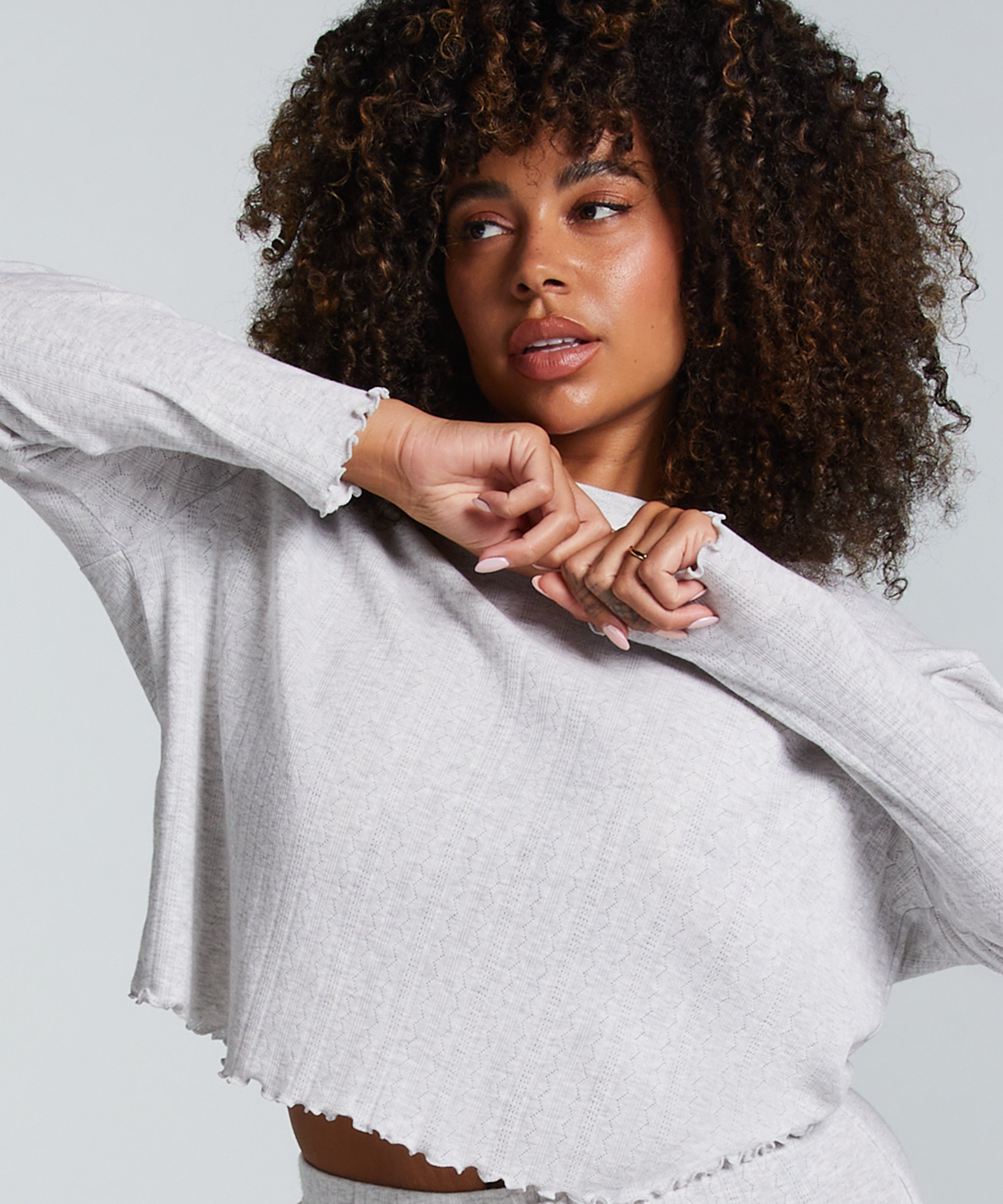 Pyjamatop Pointelle, Beige, main