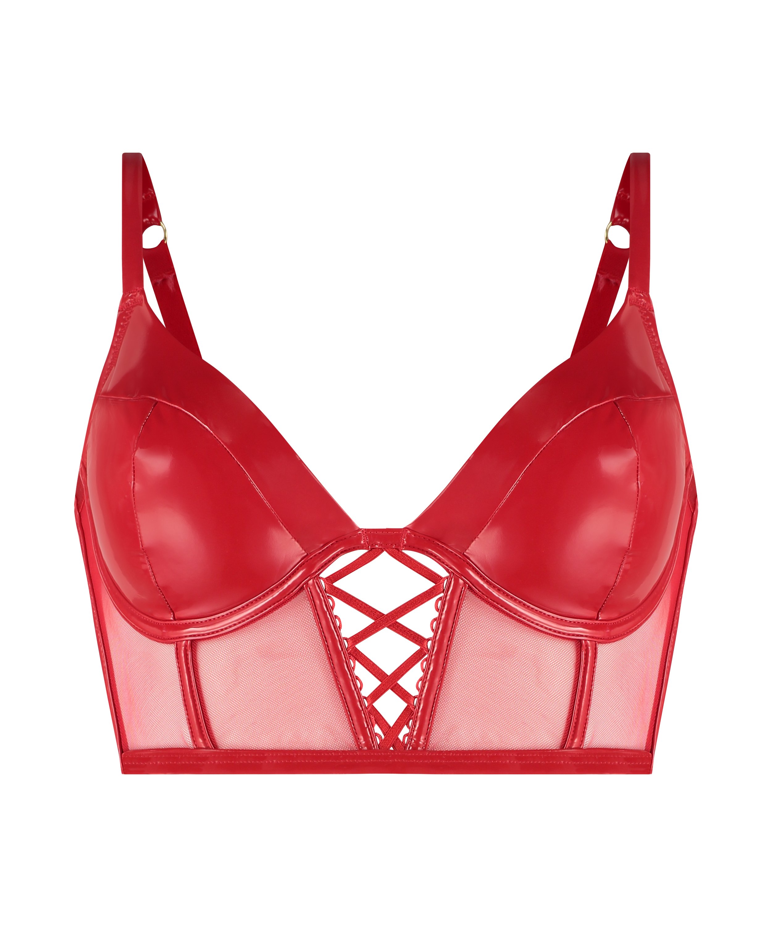 Voorgevormde longline beugel bh Wilde, Rood, main