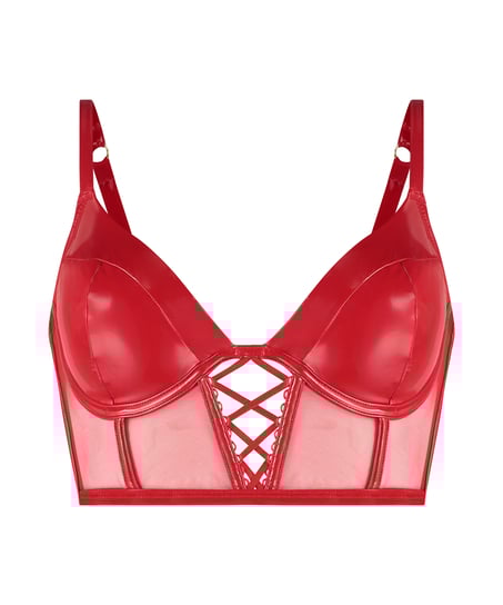 Voorgevormde longline beugel bh Wilde, Rood