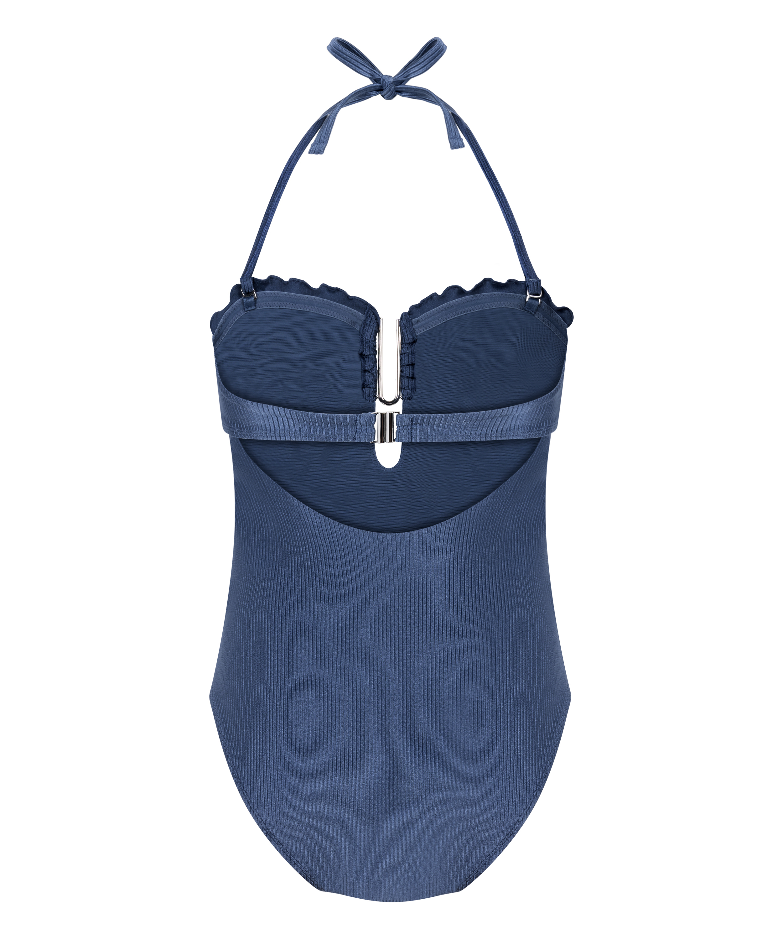 Maillot de bain bandeau en Sardinia, Bleu, main