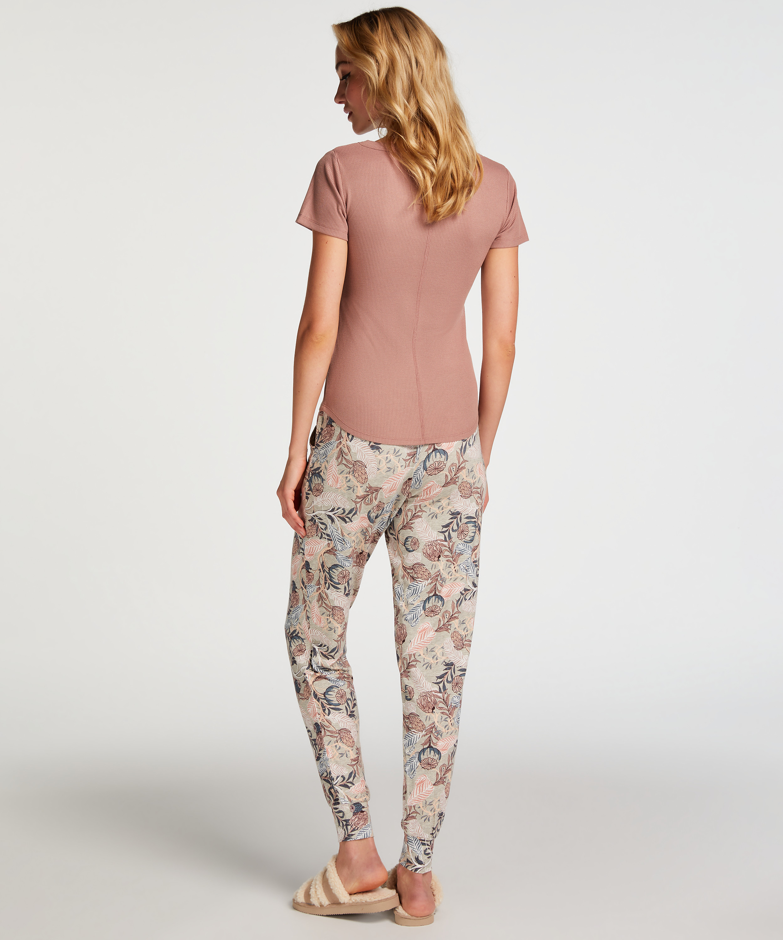 Pyjama top Henley, Bruin, main