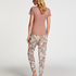 Pyjama top Henley, Bruin