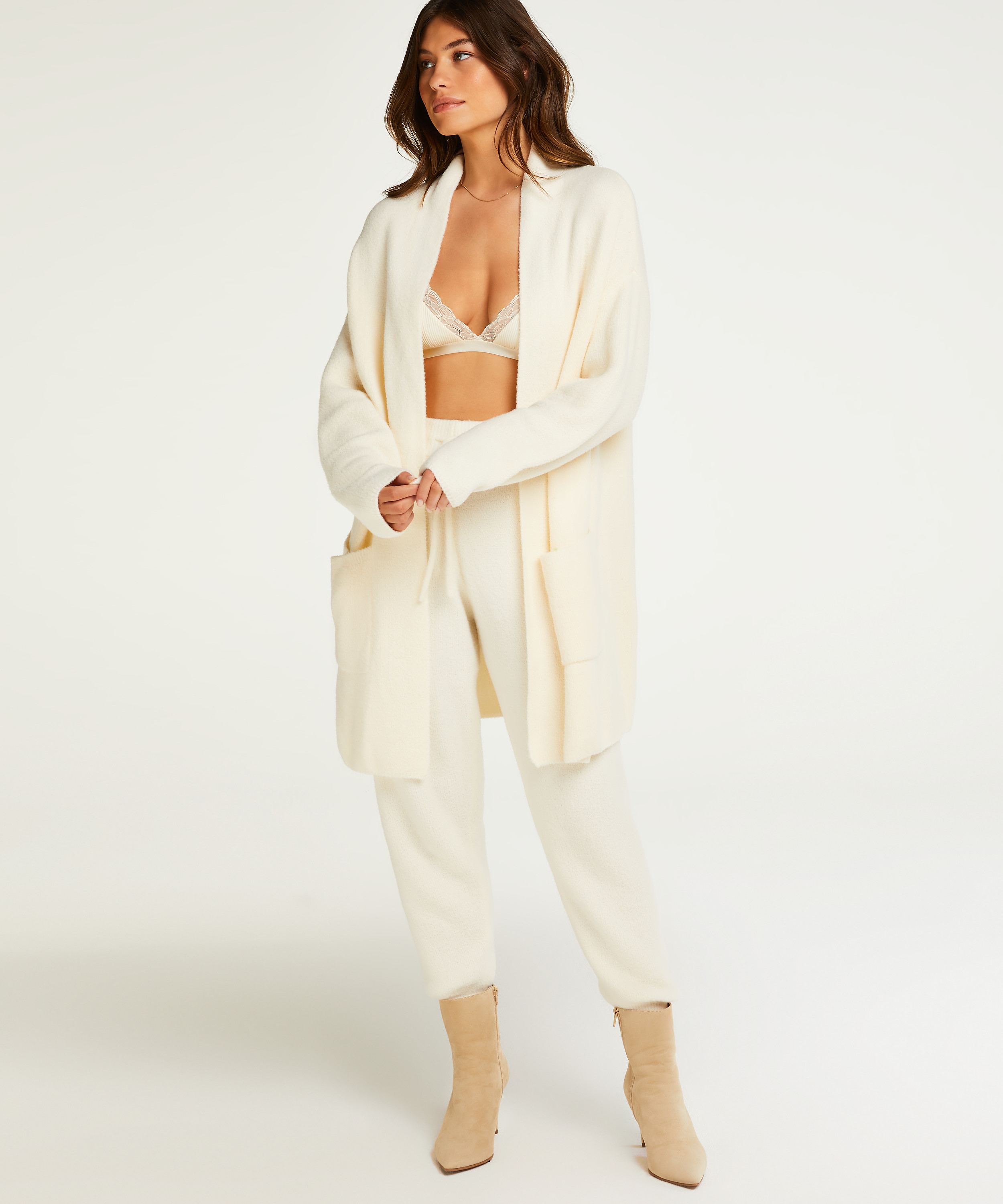 Premium Vest lang Fluffy, Wit, main