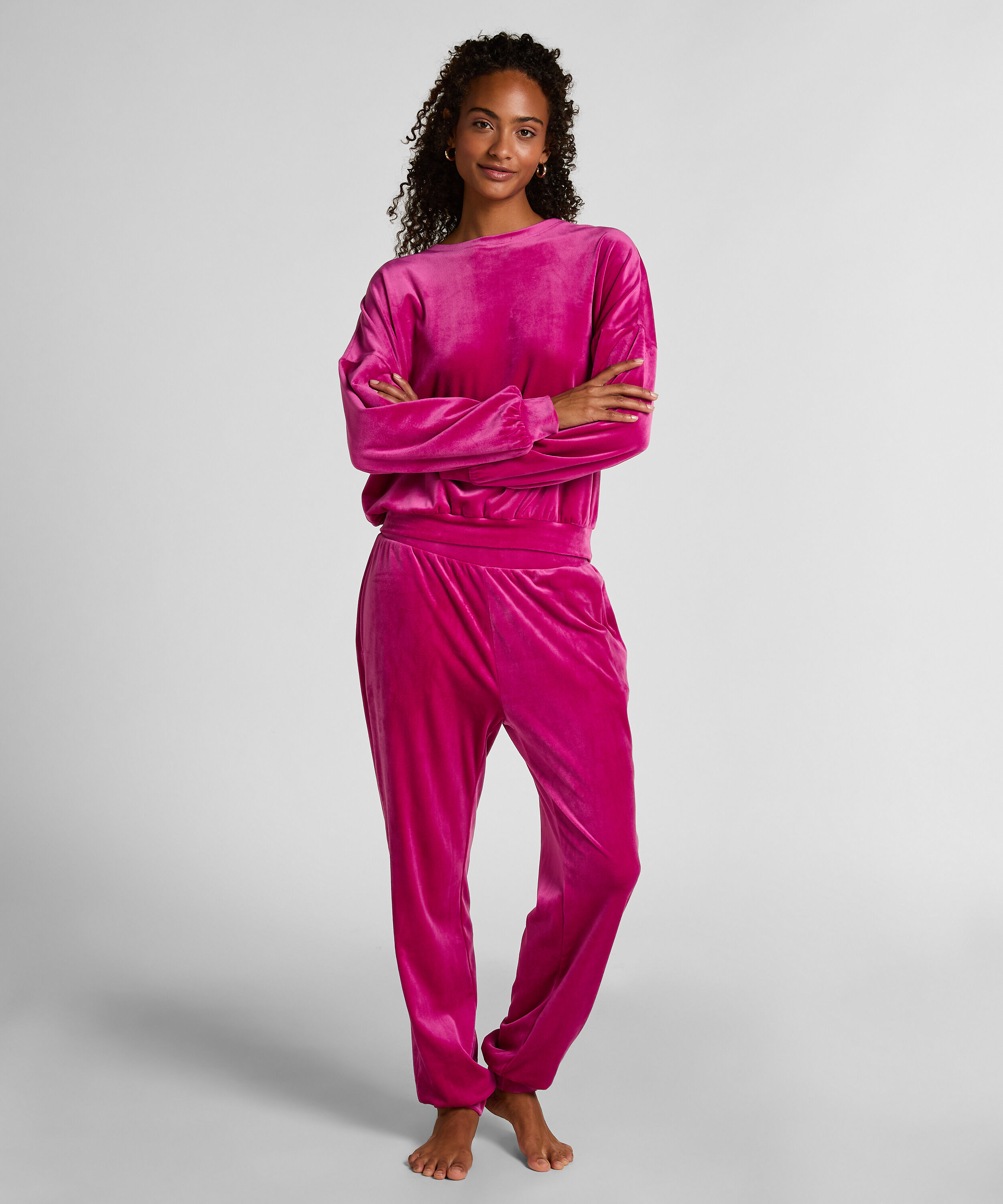 Pantalon de jogging Velours, Rose