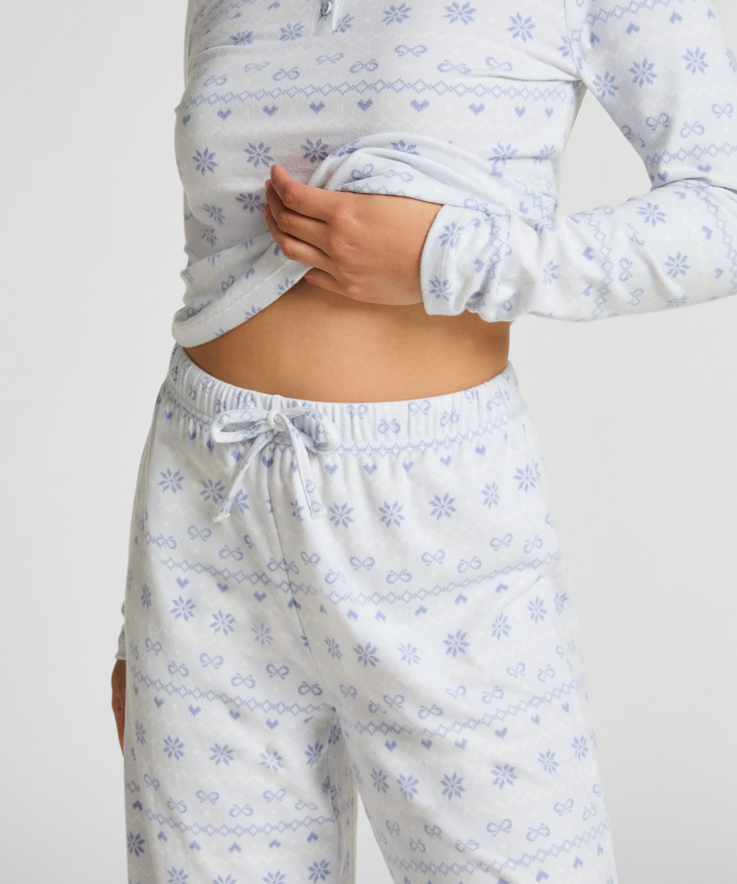 Jersey pyjamaset Fairisle, Blauw, main