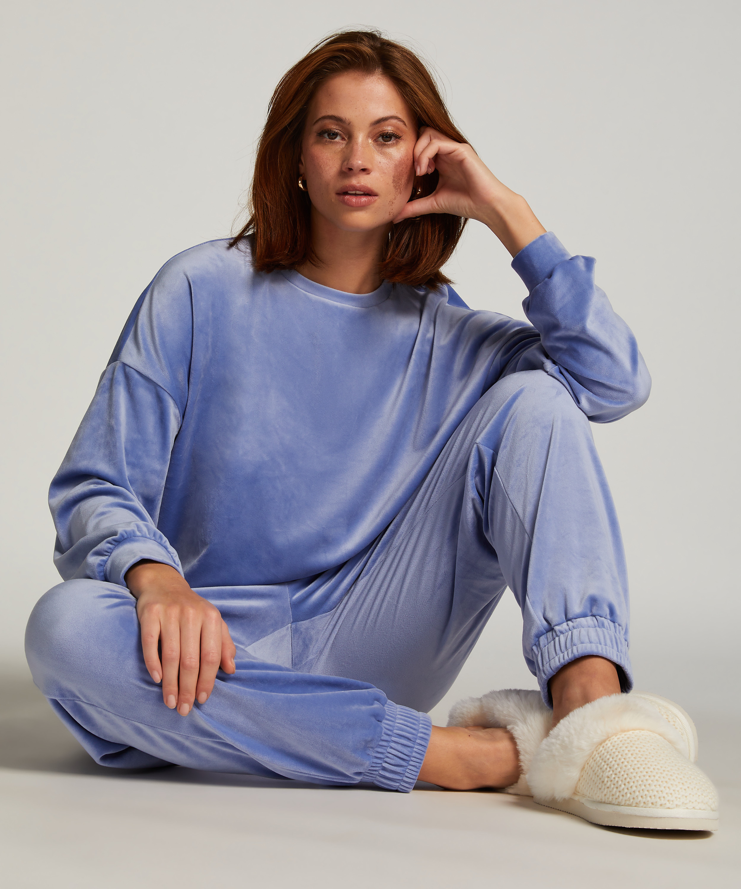 Velours Top, Blauw, main