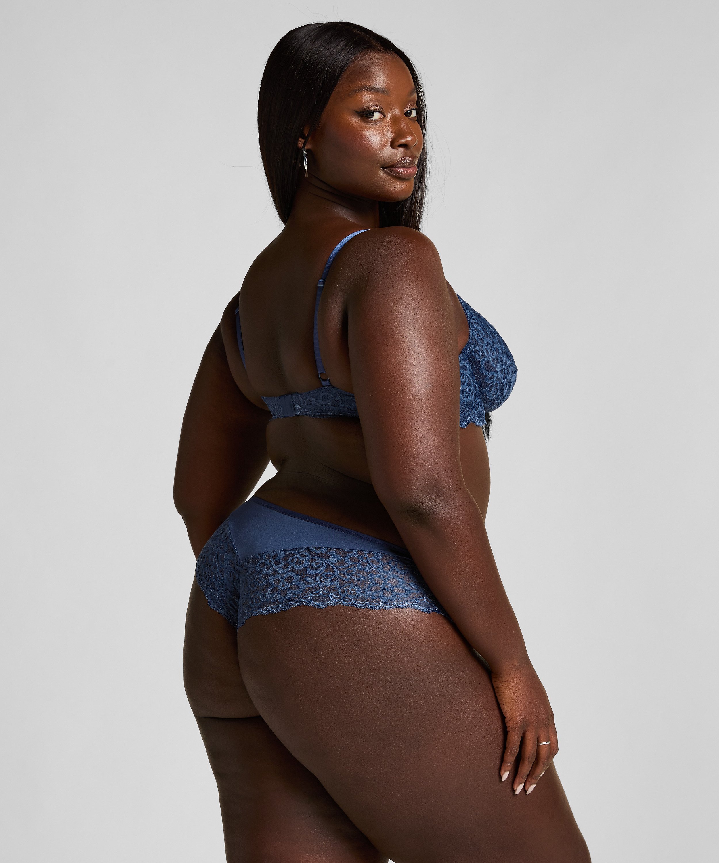 Slip br&eacute;silien Marine, Bleu, main