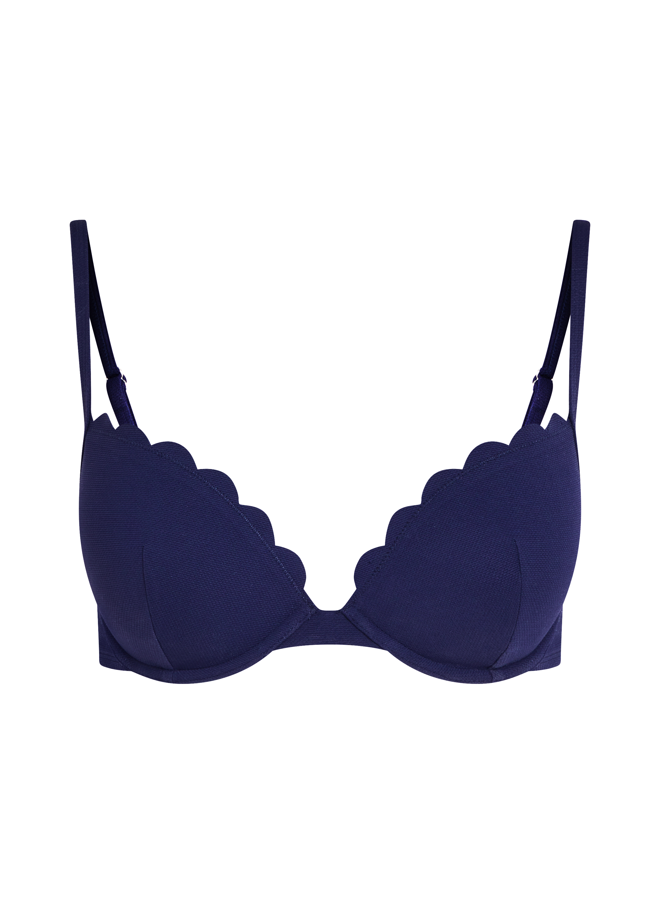 Haut de bikini &agrave; armatures &agrave; effet push-up pr&eacute;form&eacute; Scallop Taille A - E, Bleu, main