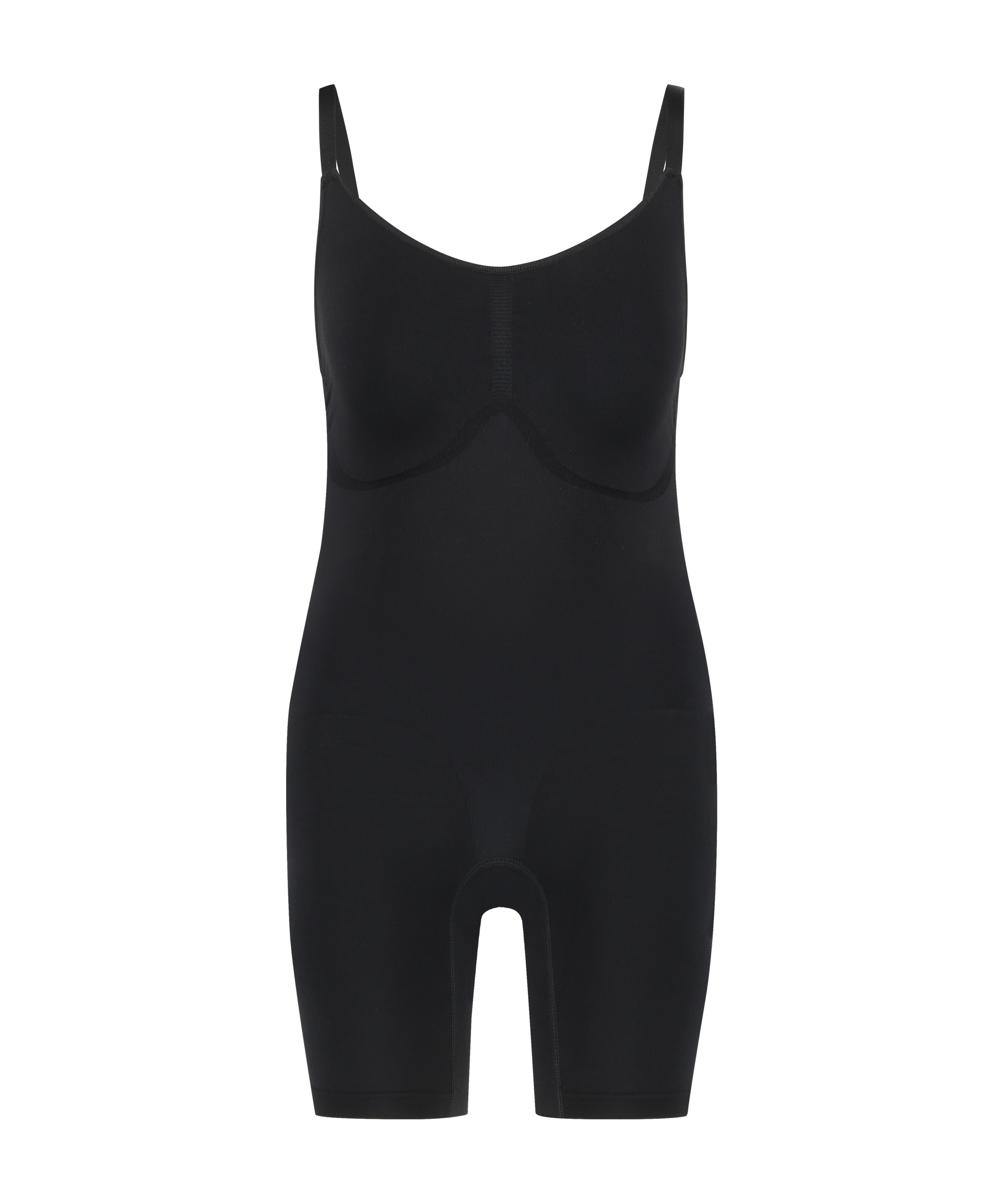 Naadloze corrigerend thigh slimmer body, Zwart, main