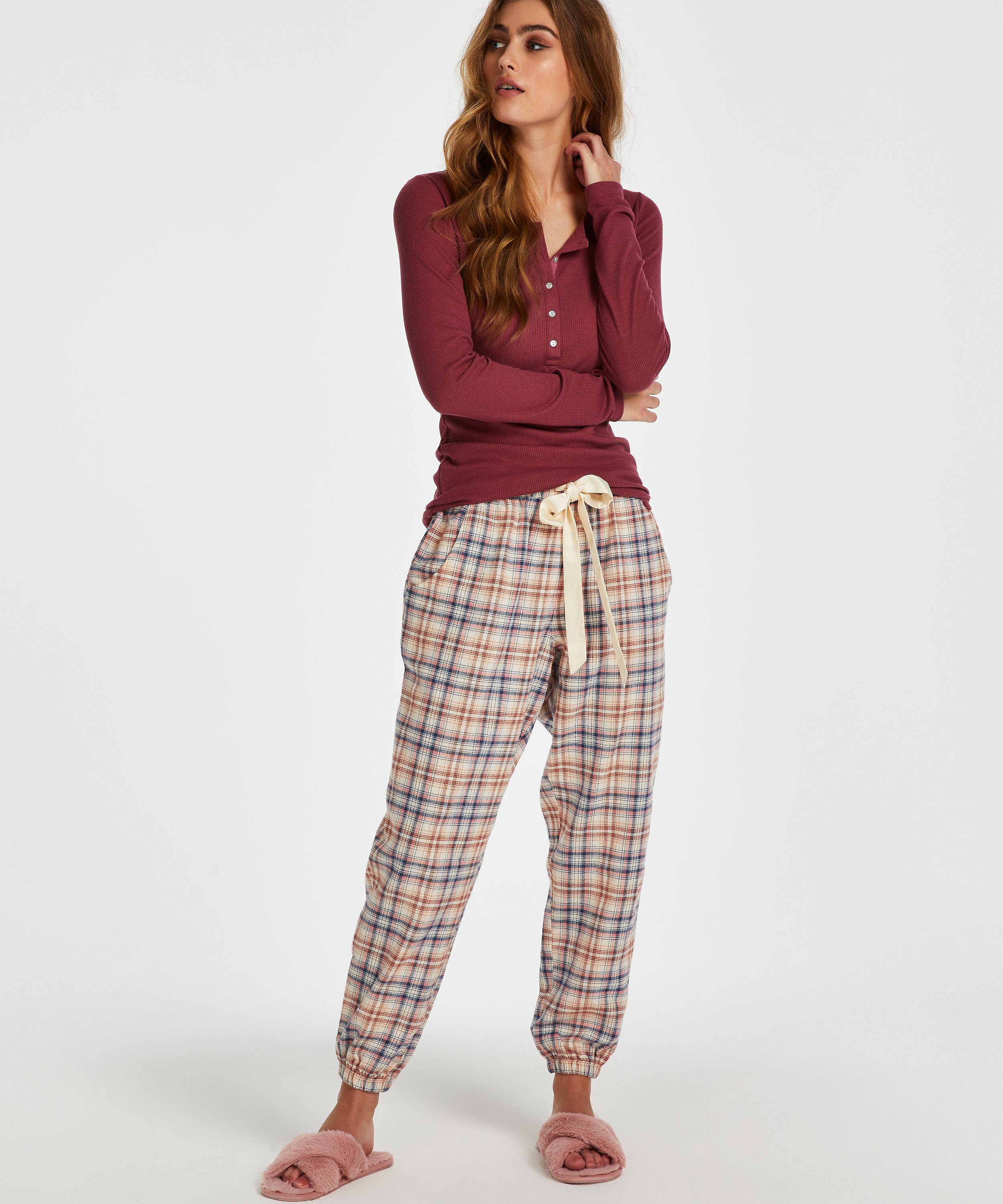 Pyjamatop lange mouwen, Rood, main