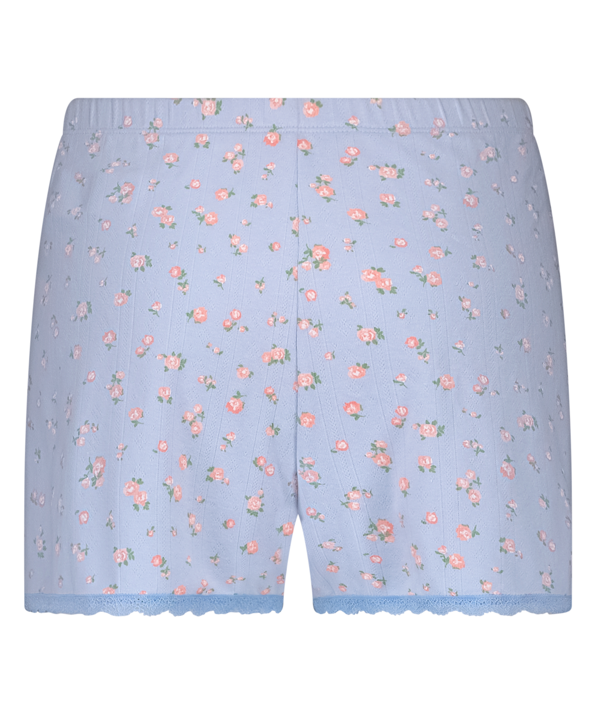 Short en dentelle Pointelle, Bleu, main