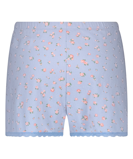 Short en dentelle Pointelle, Bleu