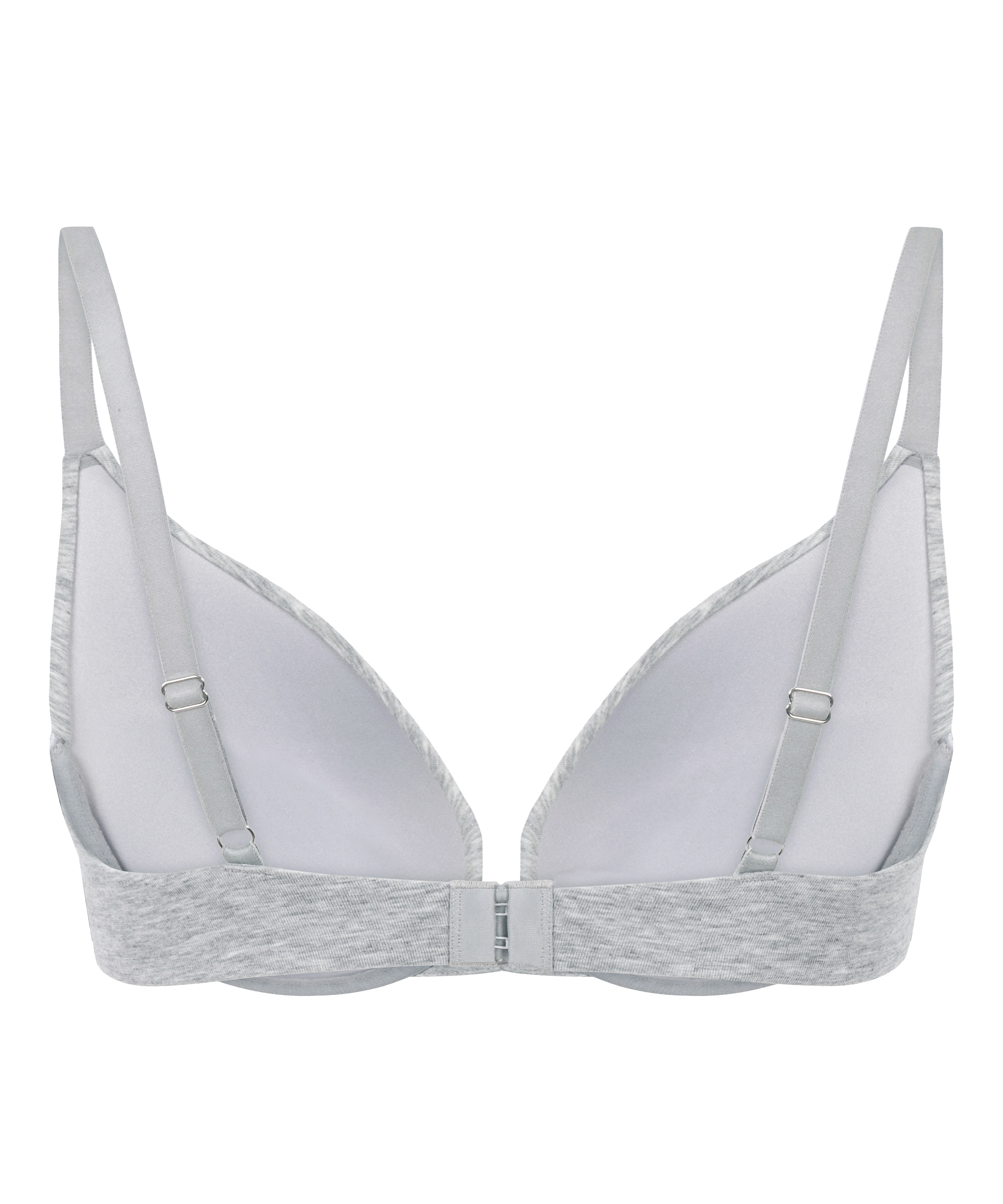 Soutien-gorge &agrave; armatures rembourr&eacute; push-up en coton, Gris, main