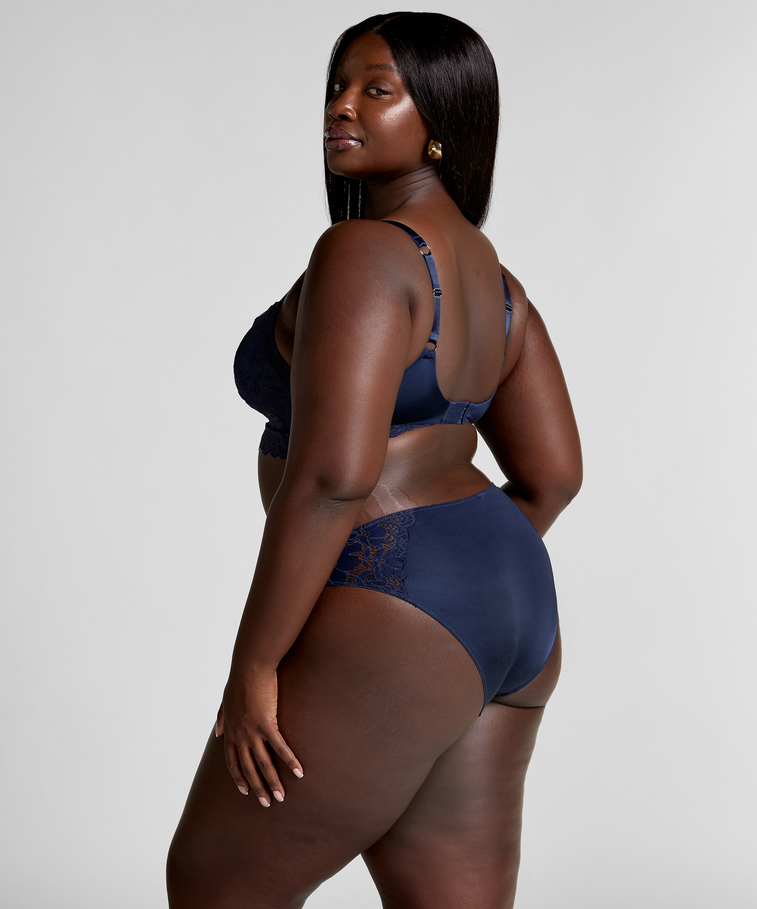 Slip br&eacute;silien Andrea, Bleu, main