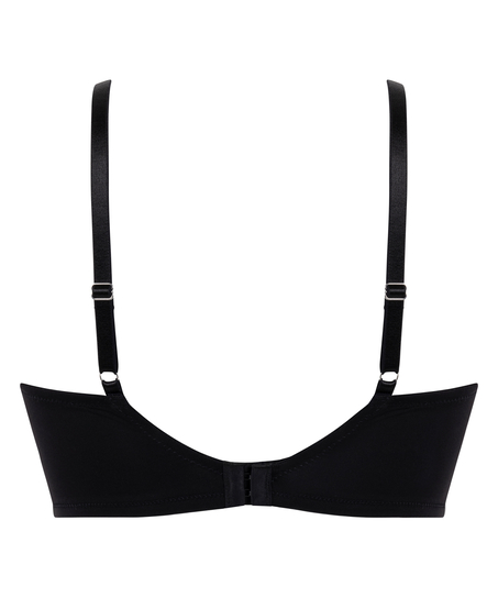 Soutien-gorge &agrave; armatures pr&eacute;form&eacute; push-up et longline Jemima, Noir