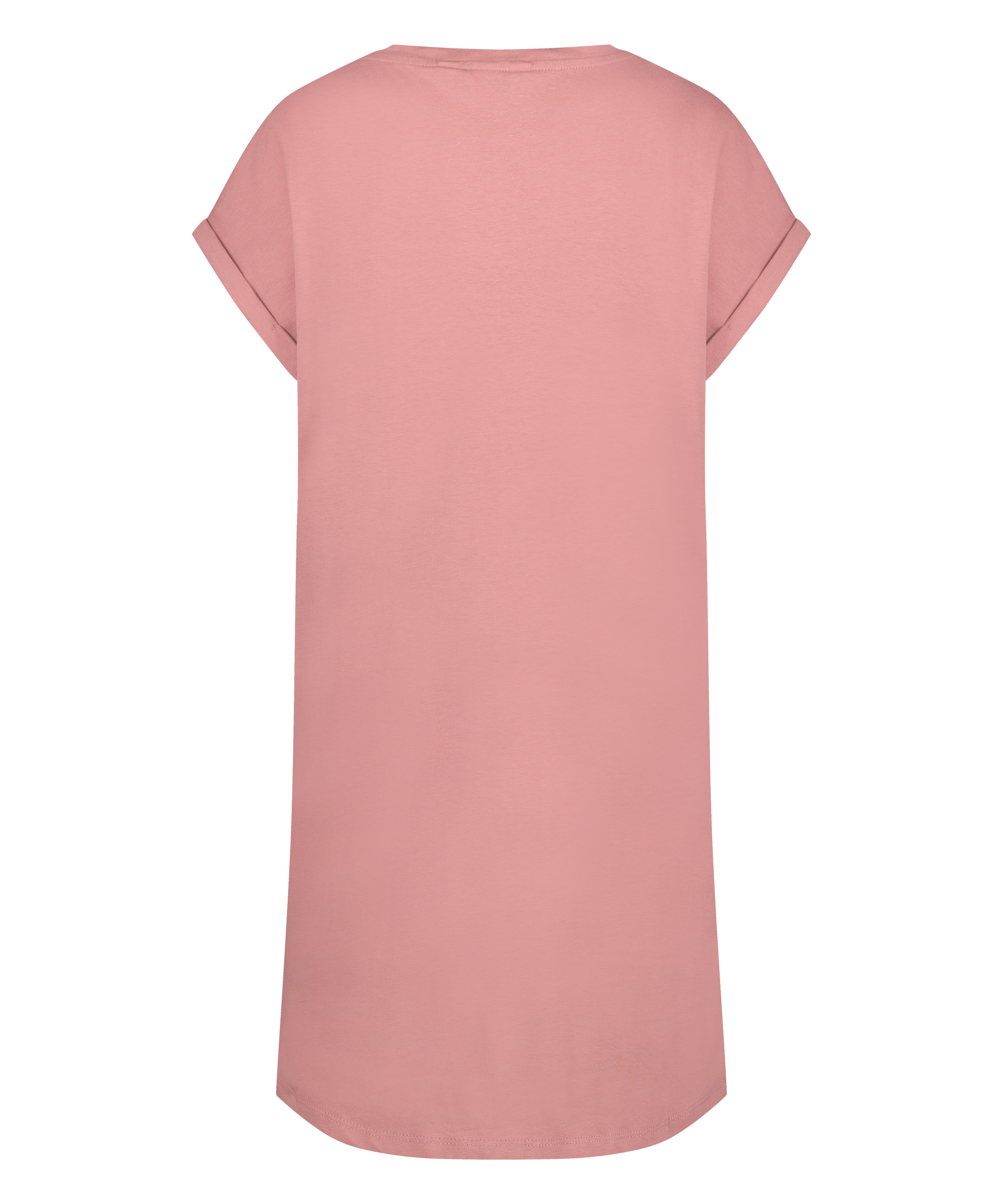 Chemise de nuit &agrave; encolure arrondie, Rose, main