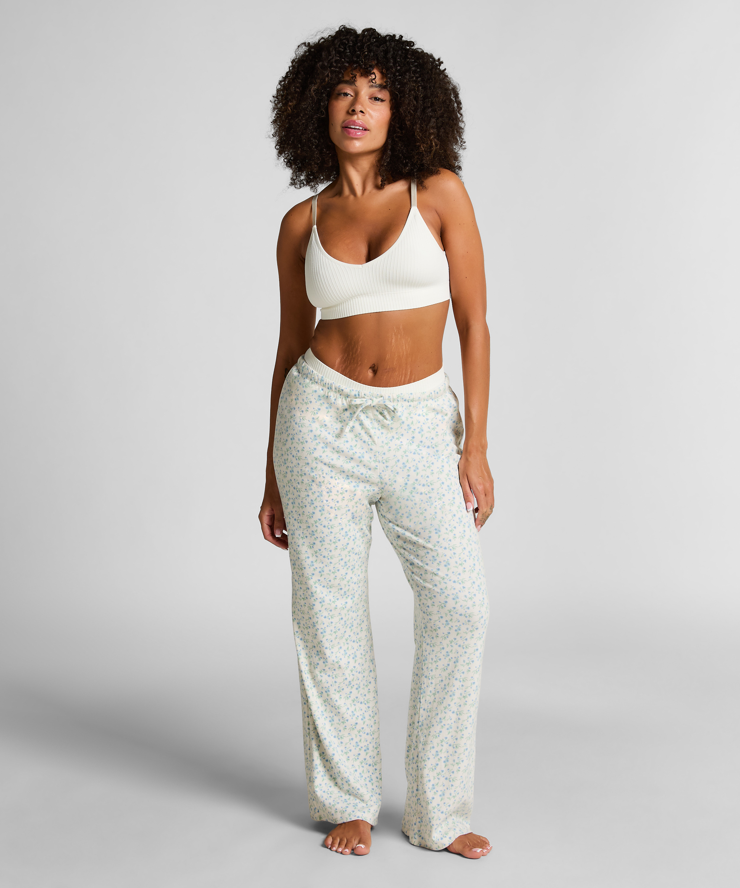 Pantalon de pyjama Florecita, Blanc, main