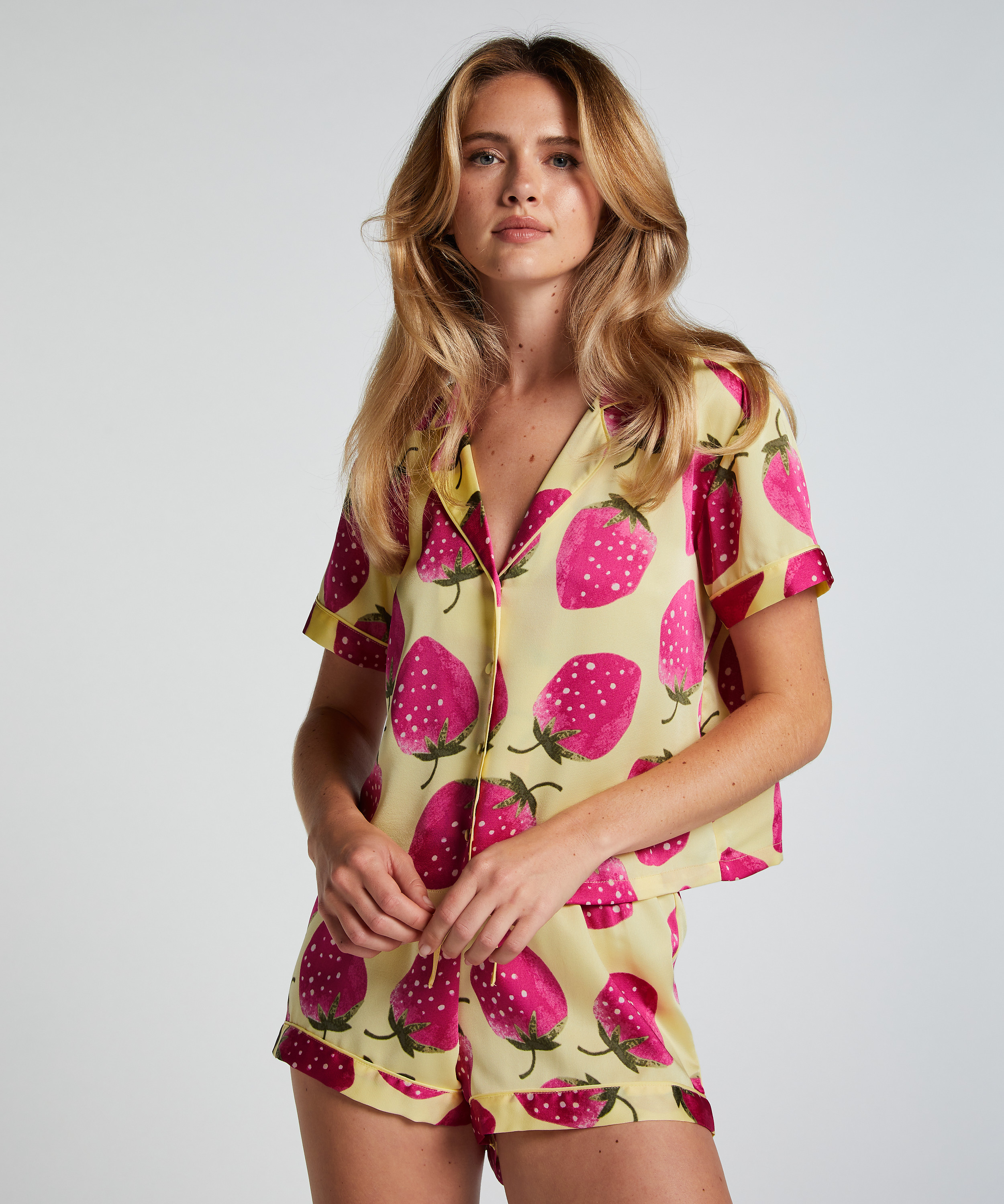 Short de pyjama Satin, Jaune, main