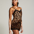 Short Velours Leopard, Zwart