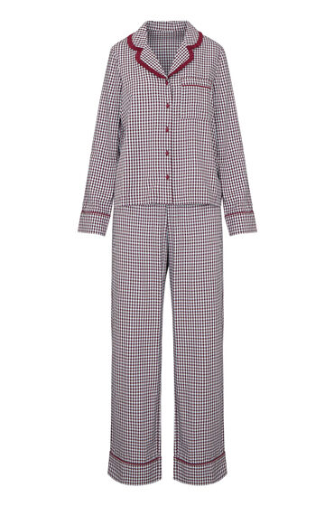 Hunkemöller Pyjama Set Poplin Ruffle Paars, foto 3