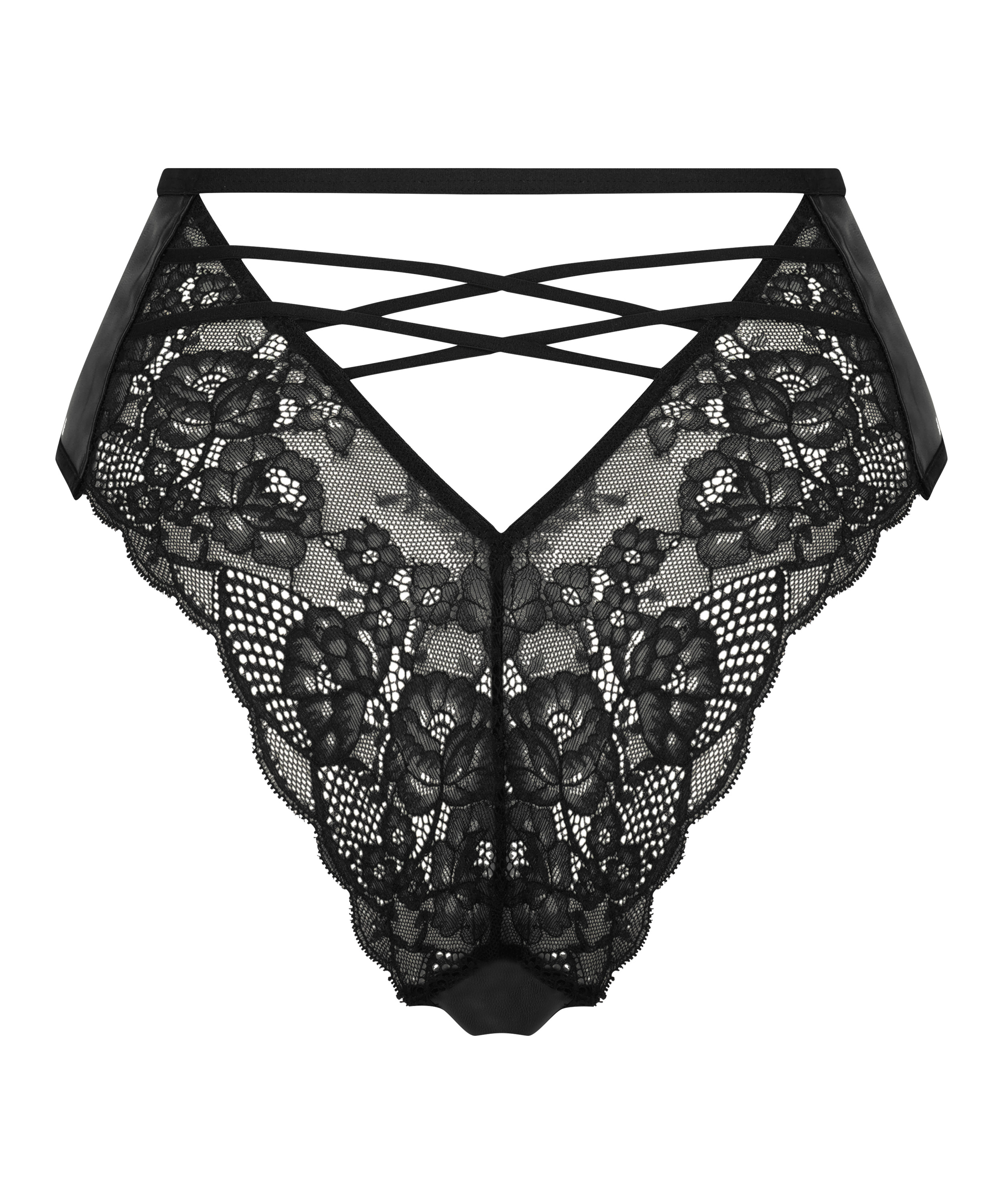 Hoge brazilian met open kruis Melissa, Zwart, main