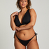 Bas de bikini string Luxe, Noir