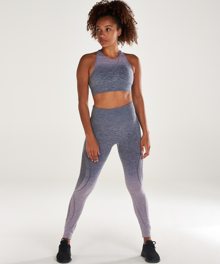 HKMX Legging sport taille haute roundknit ombre, Bleu