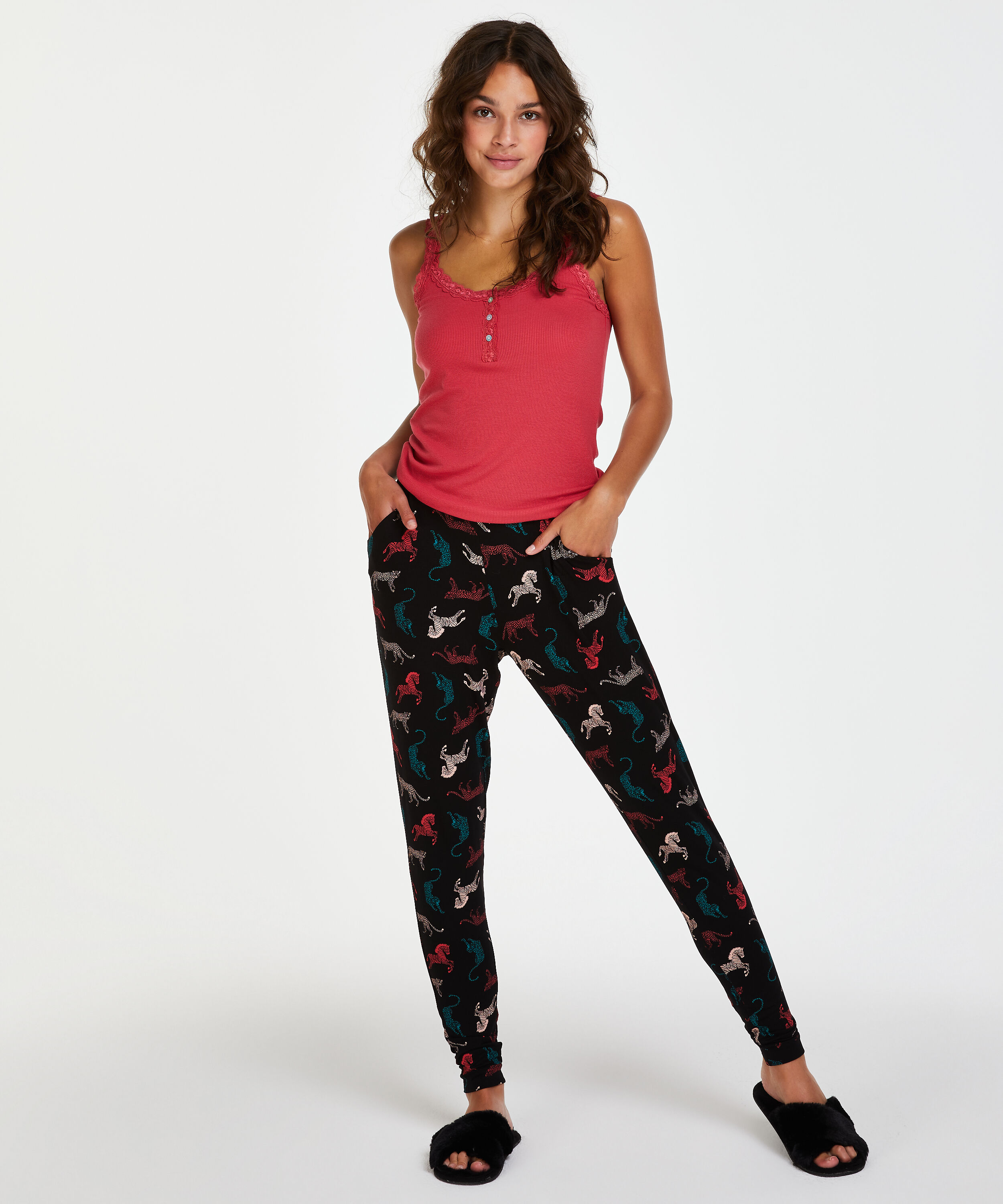 Pantalon de pyjama Jersey, Noir