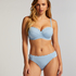 Voorgevormde push-up beugel bikinitop Scallop Cup A - E, Blauw