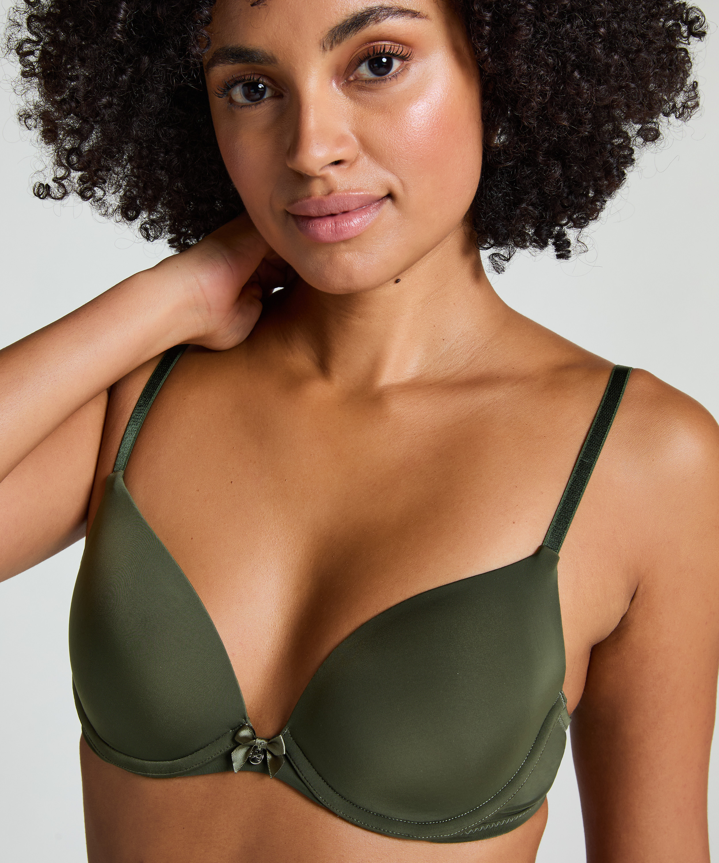 Soutien-gorge à armatures préformé Plunge, Vert, main