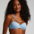 Voorgevormde beugel bikinitop Scallop, Blauw