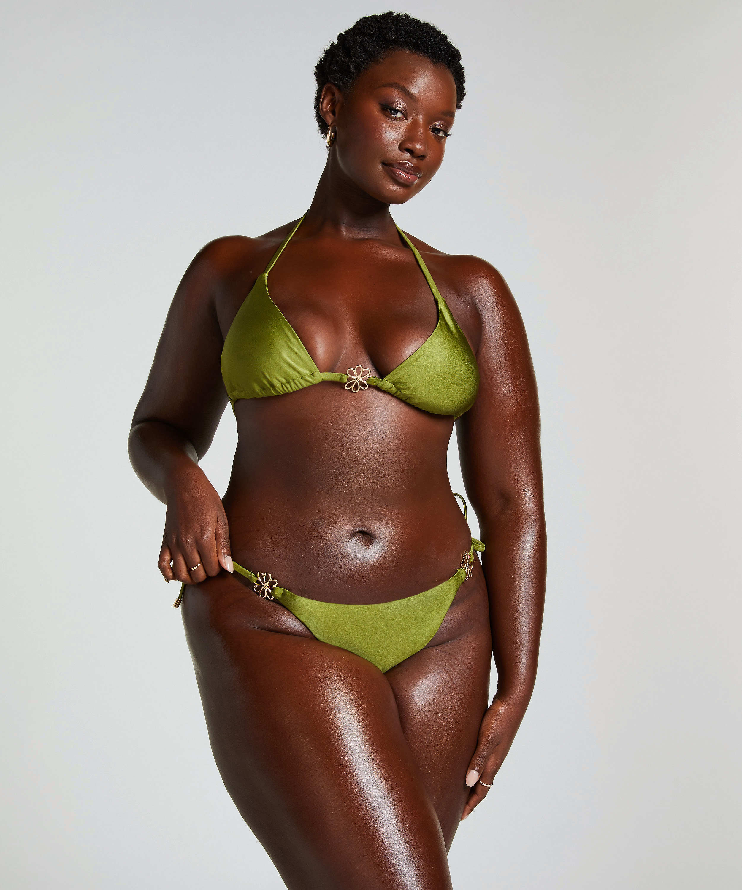 Hoog uitgesneden Bikinibroekje Yucatan, Groen, main