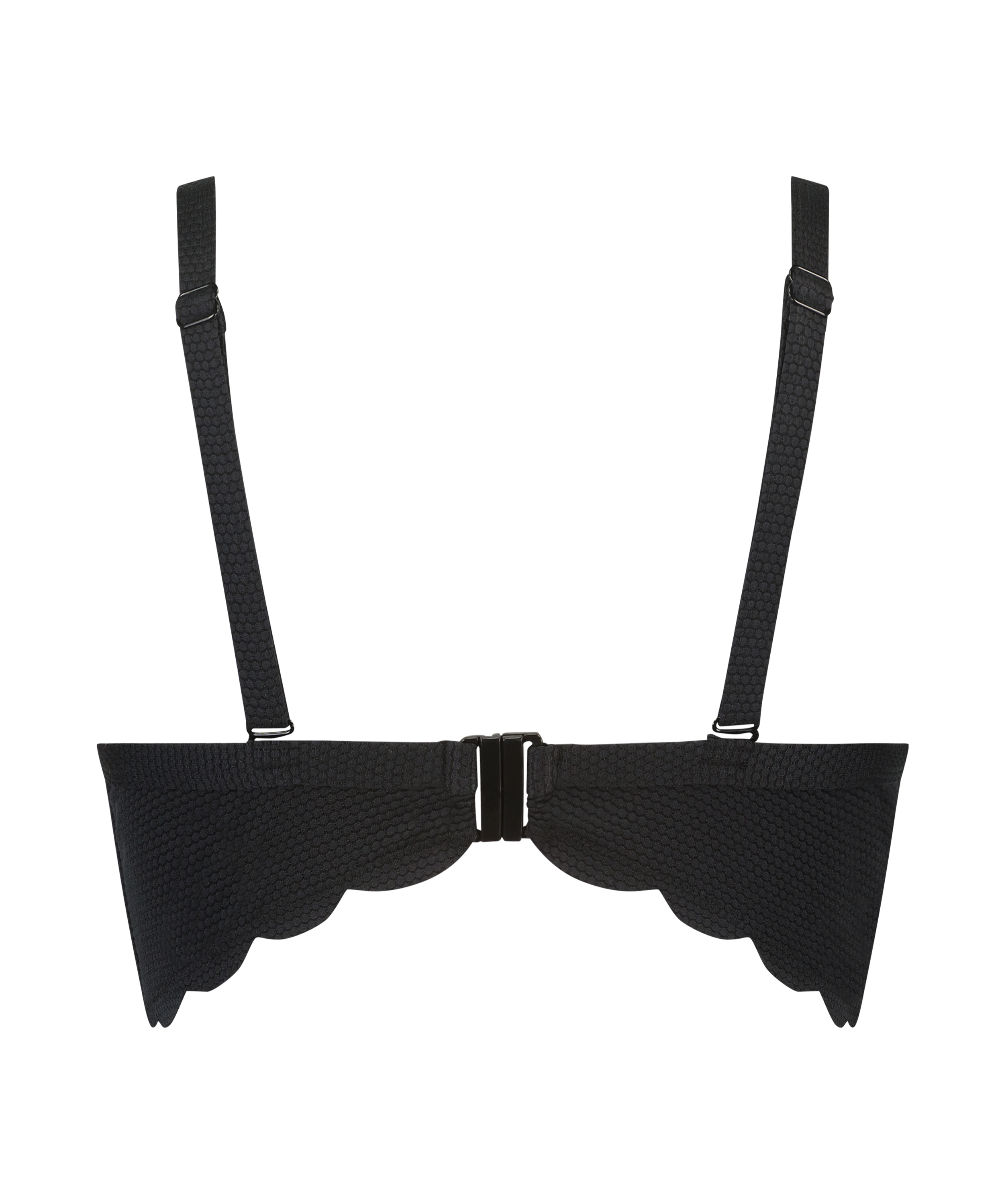 Voorgevormde beugel bikinitop Scallop, Zwart, main
