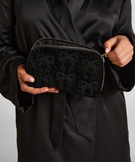 Trousse de maquillage &agrave; n&oelig;uds, Noir