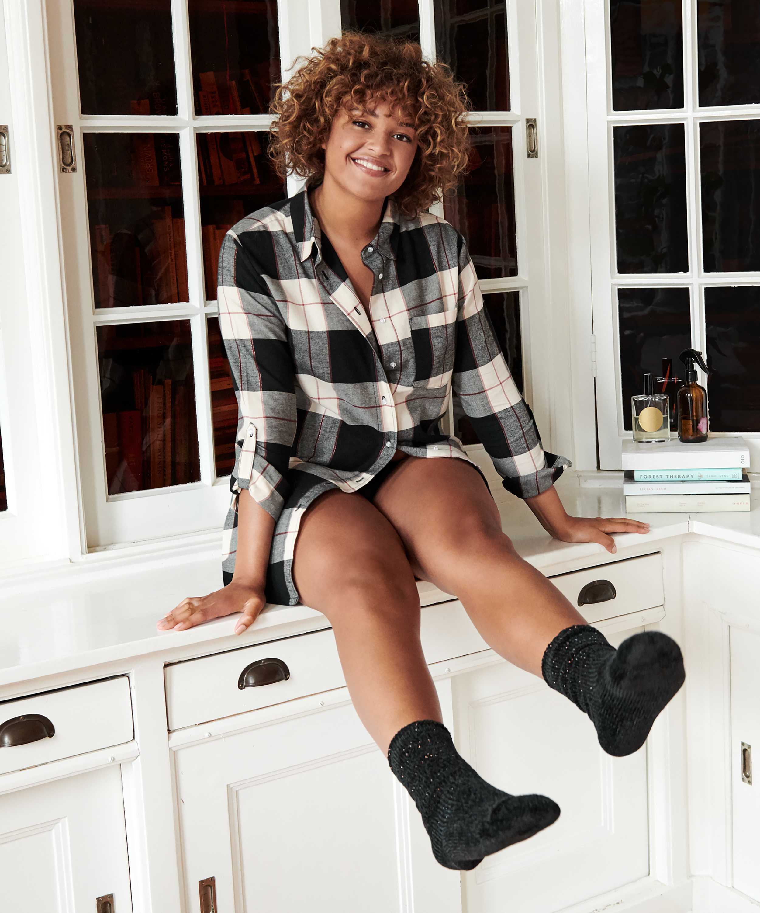 Lange mouwen Menshirt, Zwart, main