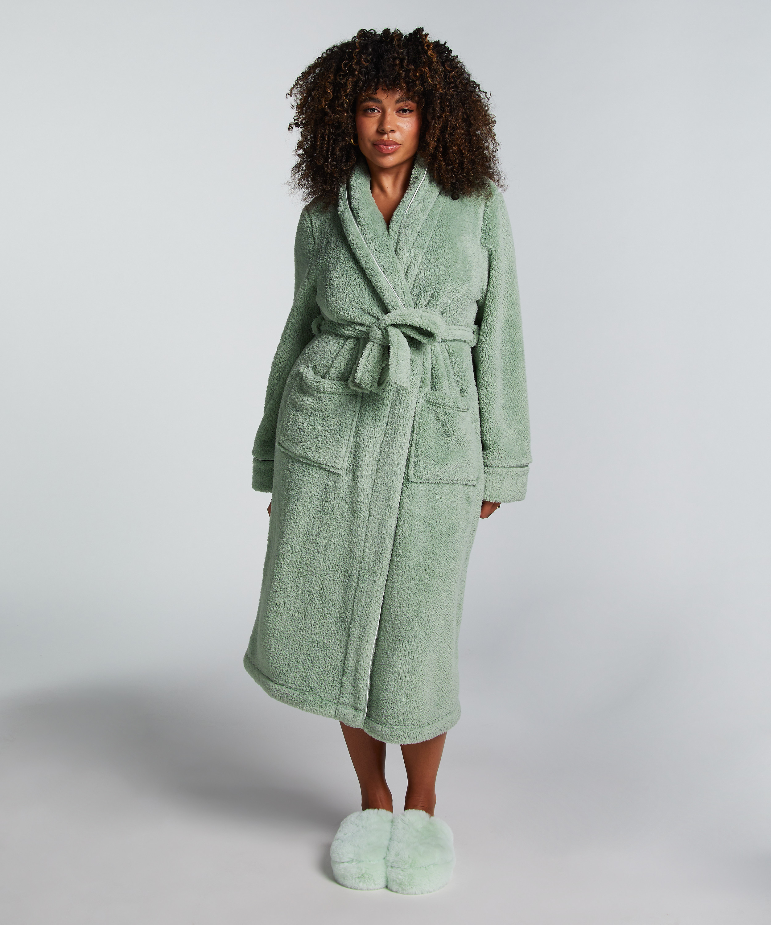 Badjas Fleece, Groen, main